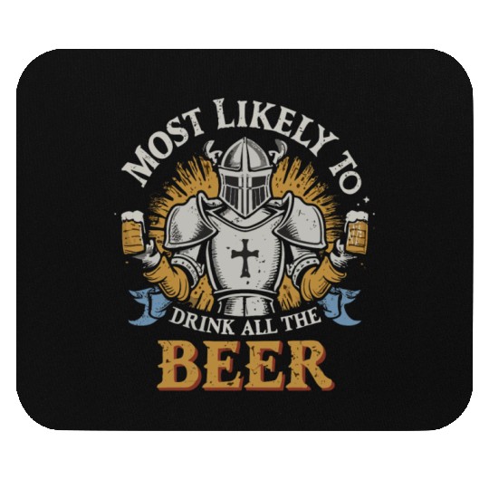 Christmas Most Likely To Drink All The Beer Winter Mouse Pads