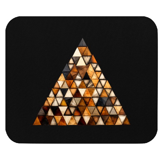 Natural Wood Triangle Pieces Design Mouse Pads