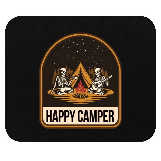 Happy Camper Skeleton Campfire Tent Mouse Pads