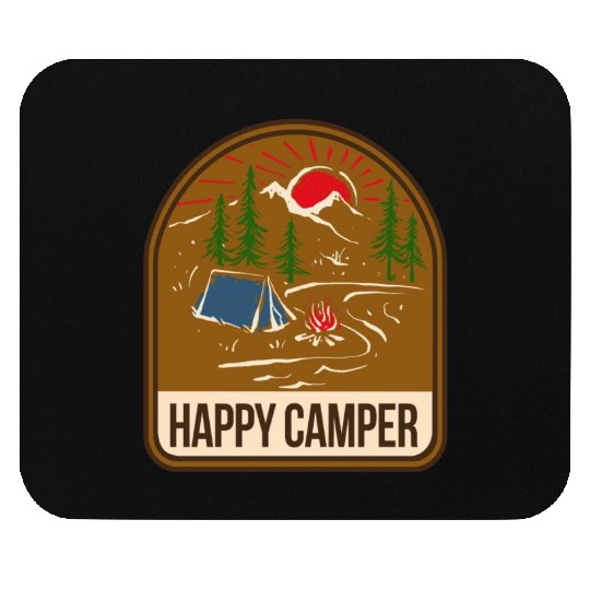 Happy Camper Camping Campfire Tent Mouse Pads