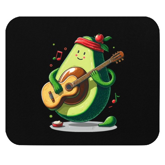 Avocado playing guitar Mouse Pads