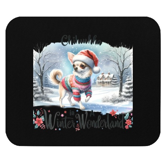 Chihuahua In a Winter Wonderland Mouse Pads