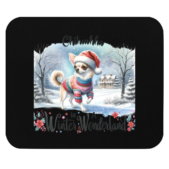 Chihuahua In a Winter Wonderland Mouse Pads