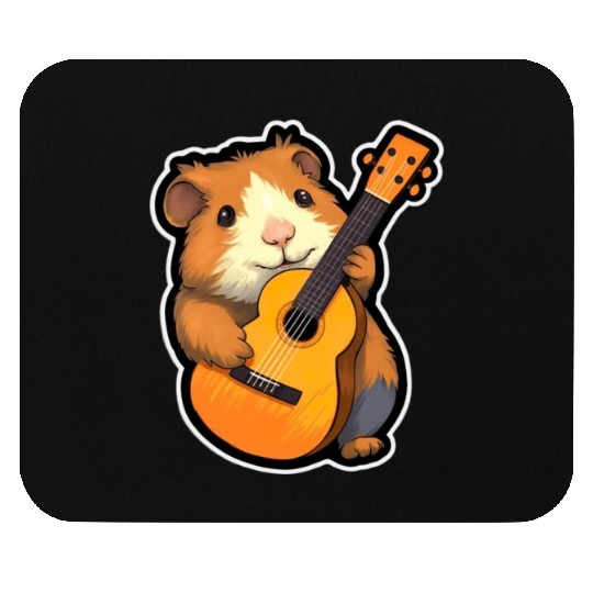 Guinea Pig with Guitar for a Guinea pig owner Mouse Pads