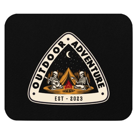 Outdoor Adventure Camper Camping Campfire Tent Mouse Pads