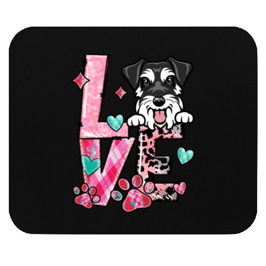 Mini Schnauzer Dog I Love My Dog Fur Baby Valenti Mouse Pads