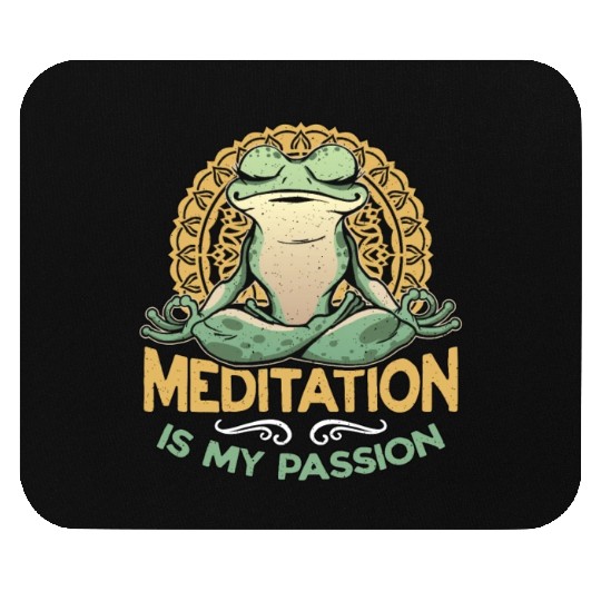 Meditation Is My Passion Yoga Exercise Frog Lover Mouse Pads
