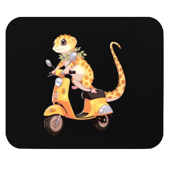 Leopard Gecko on Scooter Funny Lizard Biker Moped Mouse Pads