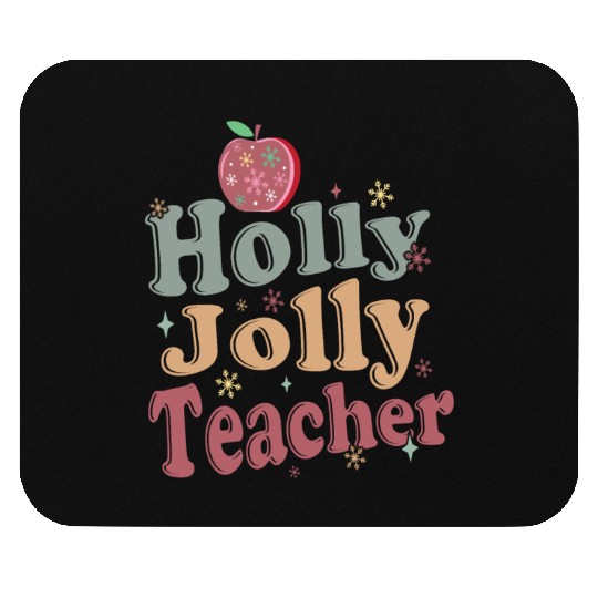 Holly Jolly Teacher Mouse Pads