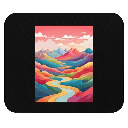 A long winding path through the mountains Mouse Pads