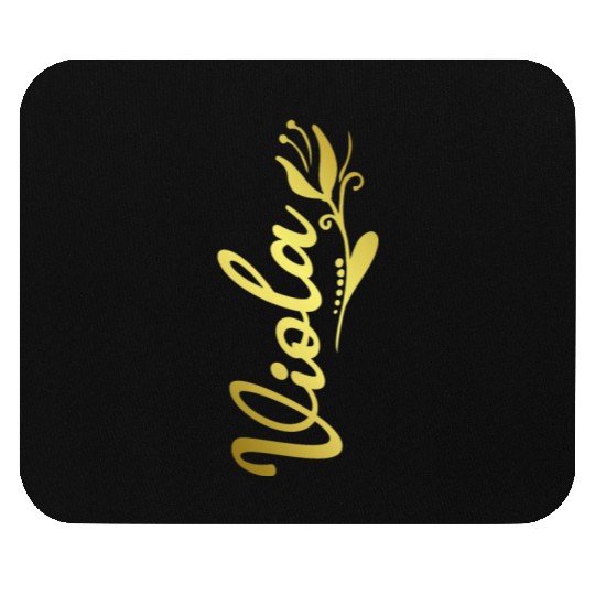 Viola Name Faux Gold Tulip Flourish Mouse Pads