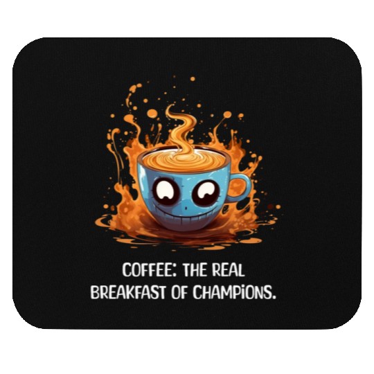 Coffee The Real Breakfast Of Champions white Mouse Pads
