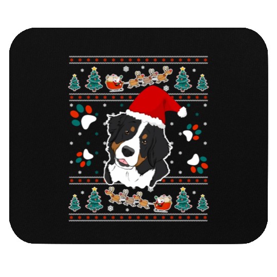 Merry Woofmas Bernese Mountain Dog Mouse Pads