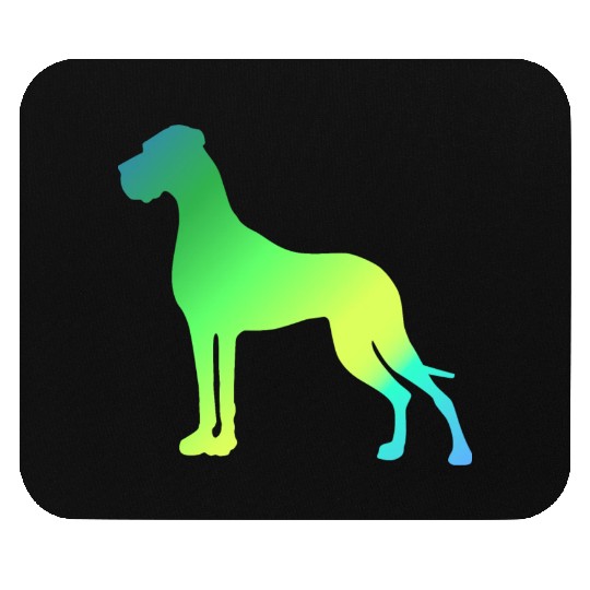 Green Yellow Great Dane Mouse Pads