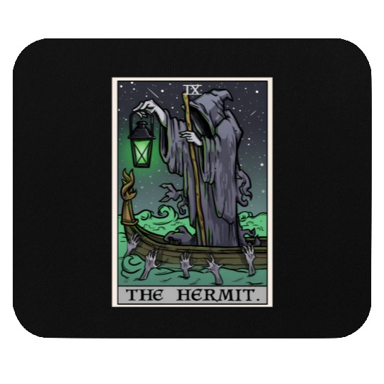 The Hermit Tarot Card Gothic Halloween Grim Reaper Mouse Pads