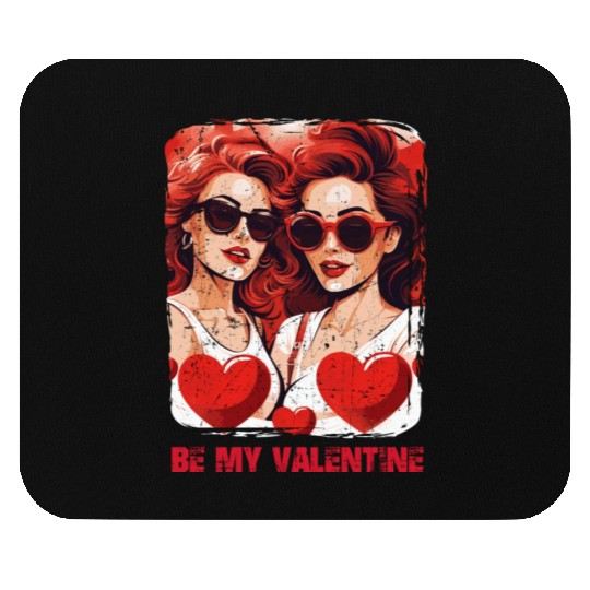 Valentines Day Outfit For Her And Her in love Mouse Pads