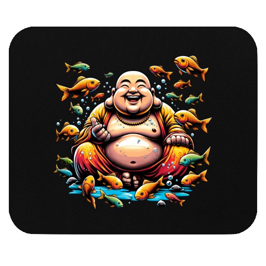 Buddhism and Underwater World - Peaceful Diving Mouse Pads