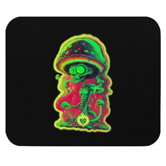 Psychedelic mushroom alien Mouse Pads