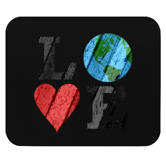 Earth Love With Heart And Earth Mouse Pads