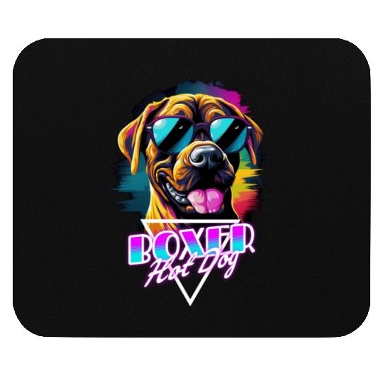 Retro Wave Boxer Hot Dog Mouse Pads