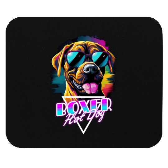 Retro Wave Boxer Hot Dog Mouse Pads