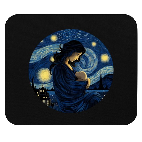 Breastfeeding Starry Night Mouse Pads Motherhood