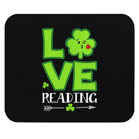 Love Shamrock Reading Teacher Funny St Patricks Da Mouse Pads