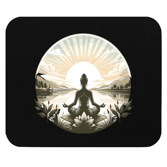 Yoga lotus design Mouse Pads