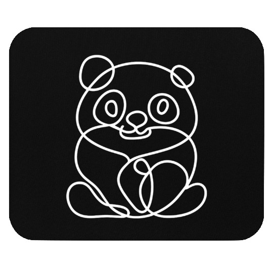 one line design little cute panda Mouse Pads
