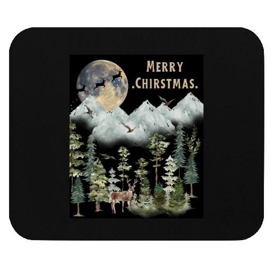 Merry Christmas 2 black (2) Mouse Pads