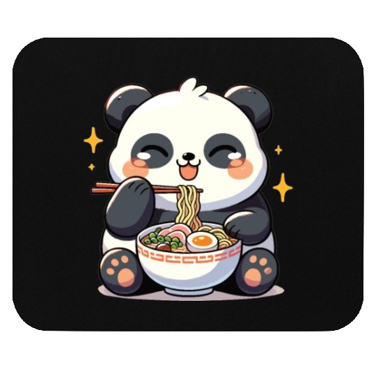 Cute Panda Eats Ramen Noodles Pandas Ramen Mouse Pads