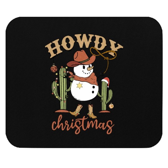 Snowdy Howdy Snowman Cowboy Christmas Western Mouse Pads