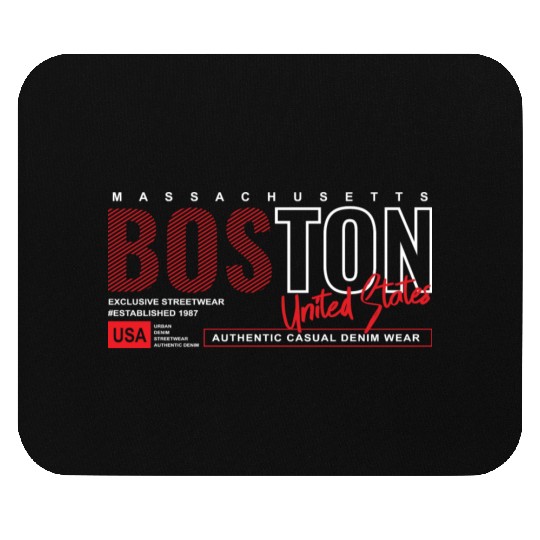 Boston Massachusetts Authentic Casual Denim Wear Mouse Pads
