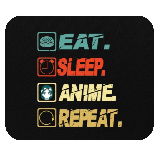 Eat Sleep Anime Repeat Ramen Kawaii Japanese Manga Mouse Pads