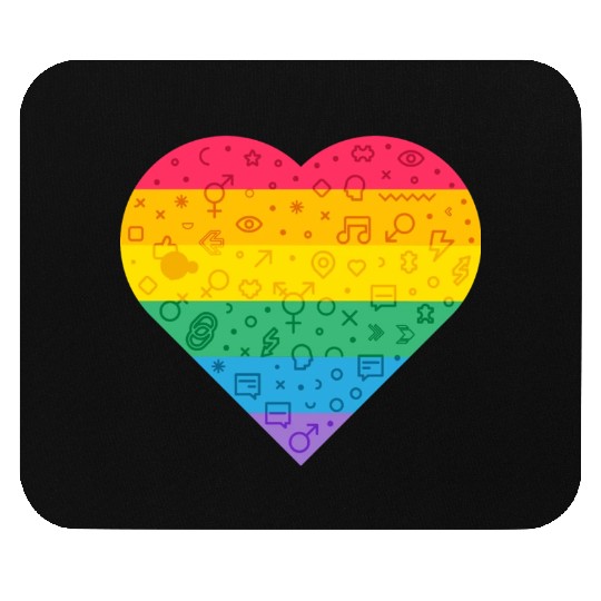 Rainbow Heart Mouse Pads