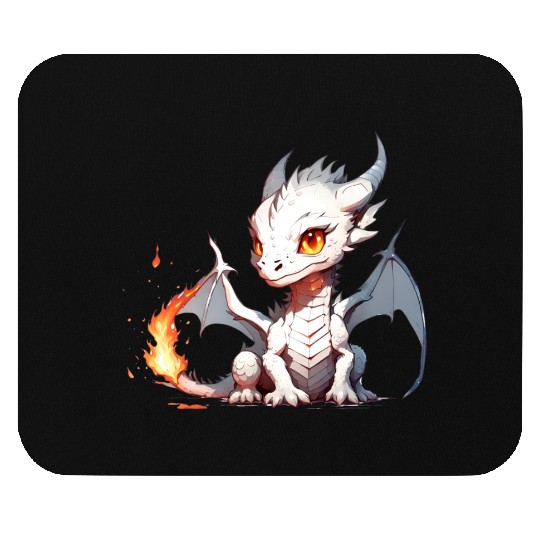 Young fire dragon Mouse Pads