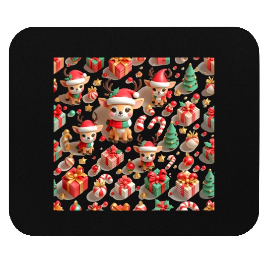 Cute Christmas deer pattern Mouse Pads