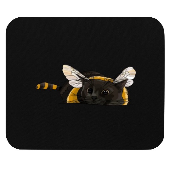 Fuzzy Little Bumblebee Kitty Mouse Pads