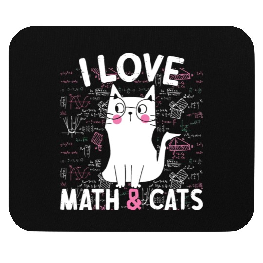 I Love Math and Cats Feline Lover Mouse Pads