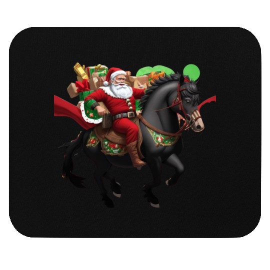 Cowboy Santa Riding A Horse Christmas Funny Mouse Pads
