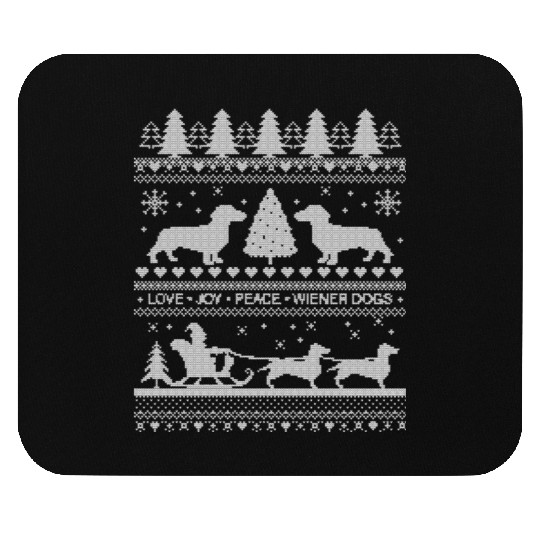 Dachshund Lover Funny Holiday Ugly Christmas Theme Mouse Pads