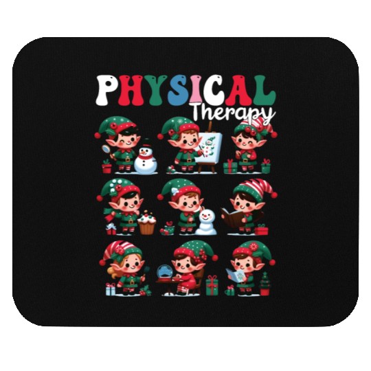 Christmas Gnome Santa Physical Therapy Xmas Mouse Pads