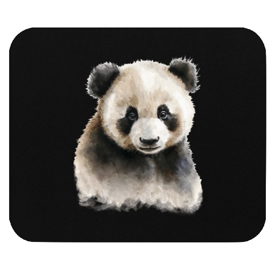 Panda Cute Bear Watercolor Painting Portrait Mouse Pads