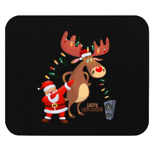Christmas Lights Dabbing Santa Dancing Rudolph Mouse Pads