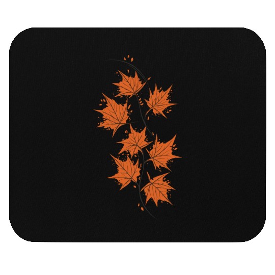 Brown Maple Leaves Mouse Pads
