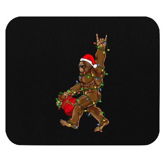 Funny bigfoot Christmas tree Mouse Pads