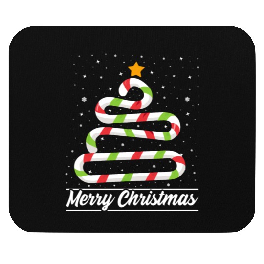 Candy Cane Tree Christmas Xmas Holidays Santa Hat Mouse Pads
