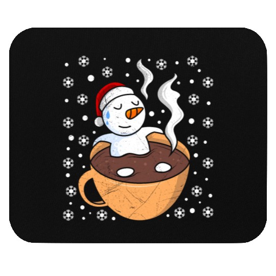 Snowman Hot Cocoa Snowmen Swimming in Hot Mouse Pads