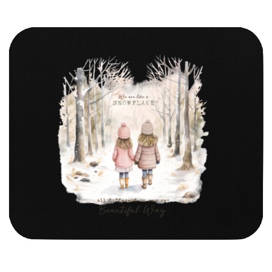 Cute Kids In Winter Wonderland Mouse Pads