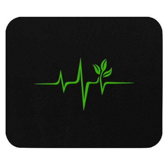 Heartbeat Pulse Green Vegan Frequency Wave Earth Mouse Pads